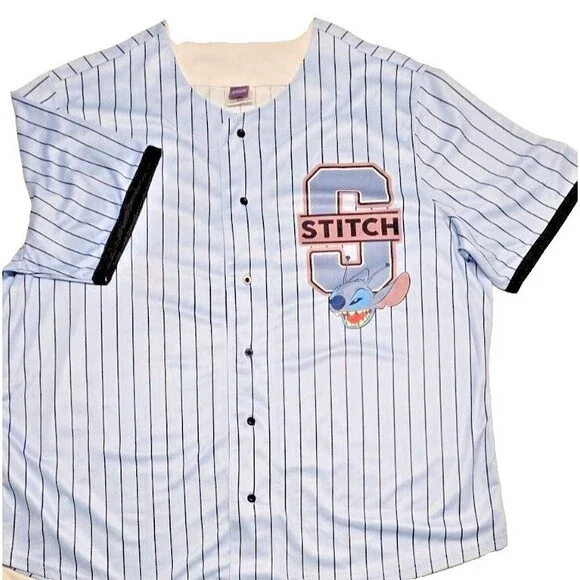 STITCH - Disney Men's Baseball Shirt 2X, Button Up, Short Sleeves, Great Graphic - Picture 3 of 10